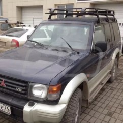 Экспедиционный багажник Евродеталь для Mitsubishi Pajero II с сеткой, на крышу автомобиля